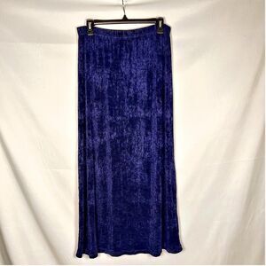 Y2K Vintage PRESTON & YORK Sleek Acetate Knit Maxi Skirt Royal Blue L‎